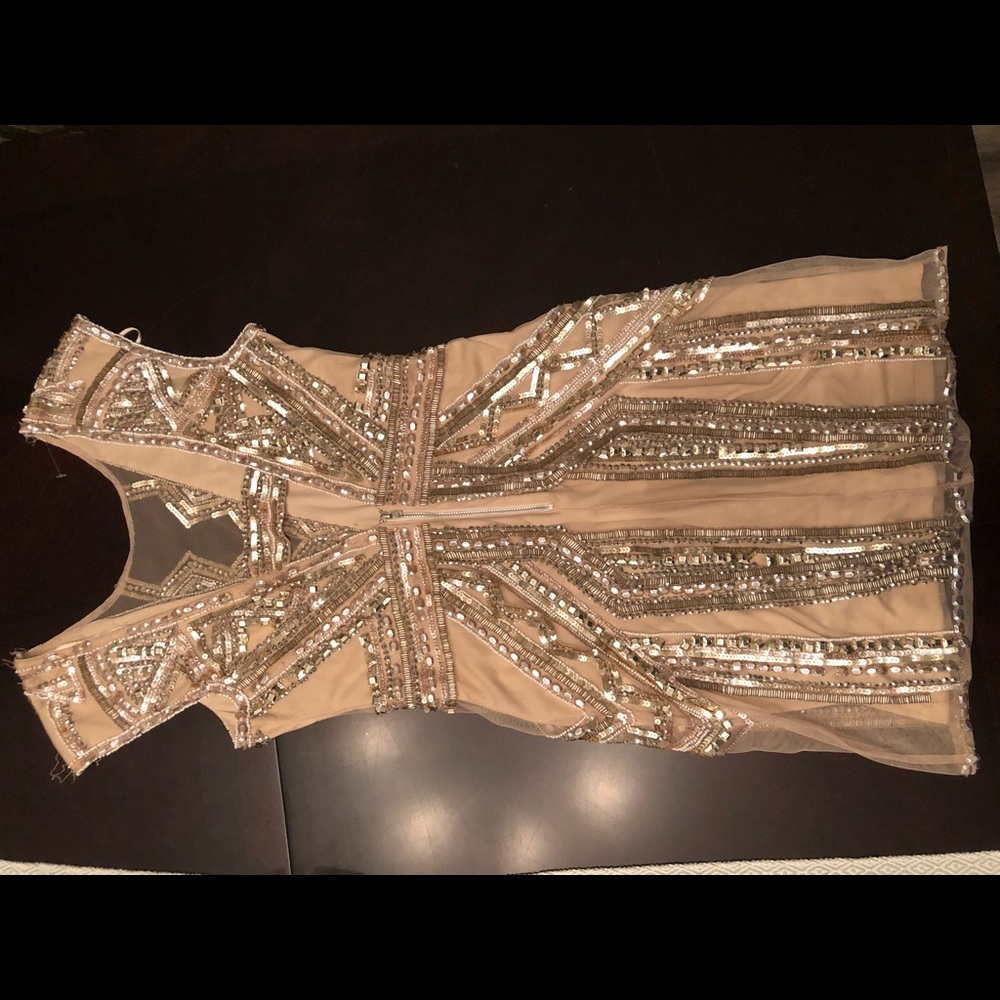 Miss Selfridge gold sequin party dress